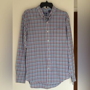 Izod Men's Multicolor Plaid Button-Down Shirt Lightweight Long-Sleeve Preppy